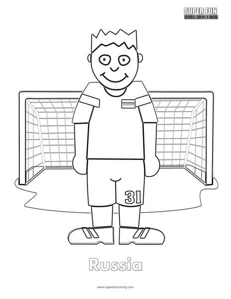 Russia Cartoon Football Coloring page 