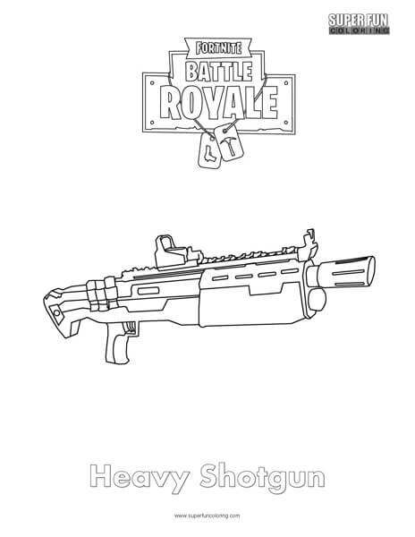 Heavy Shotgun Fortnite Coloring Page
