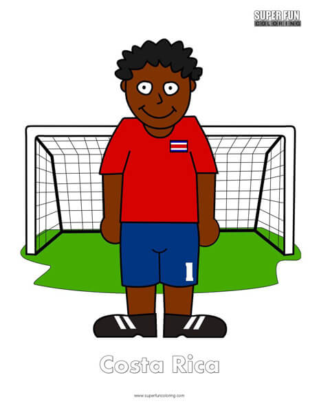 Costa Rica Cartoon Football Coloring Page
