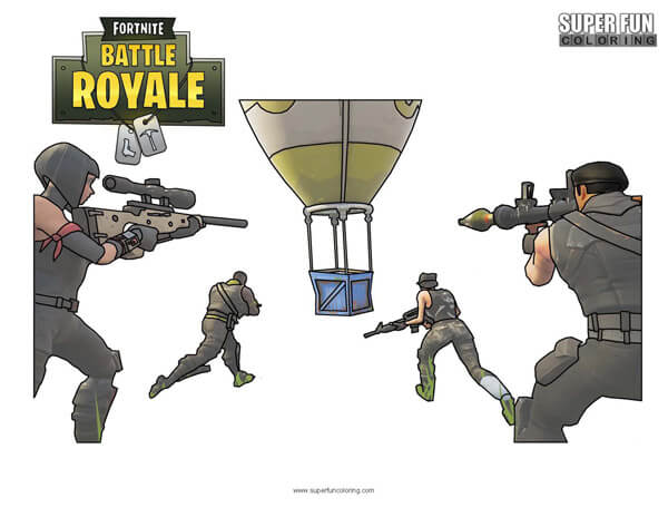Fortnite Supply Drop Coloring Page