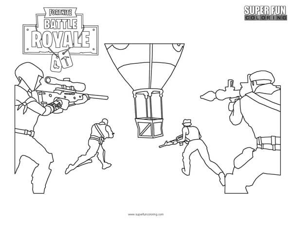 Supply Drop Fortnite Coloring Page