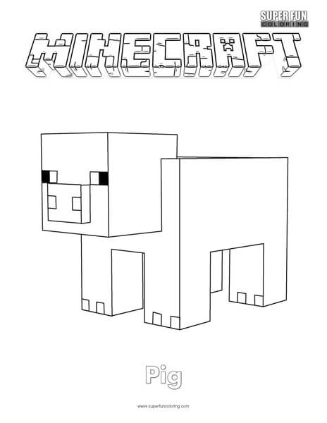 Minecraft Pig Coloring Page
