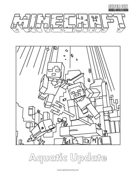 Minecraft Aquatic Update Coloring Page
