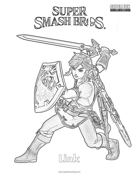 Link- Super Smash Brothers Coloring Page