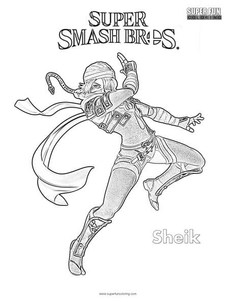 Sheik- Super Smash Brothers Coloring Page