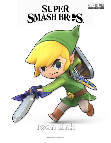 Toon Link- Super Smash Bros. Ultimate Nintendo Coloring Page