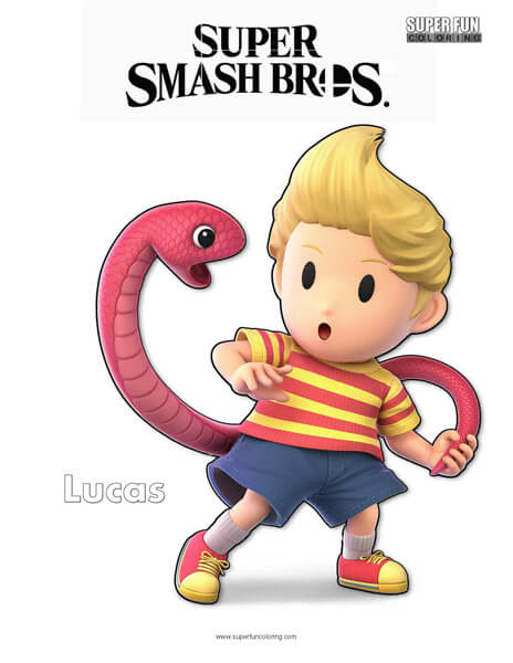 Lucas- Super Smash Bros. Ultimate Nintendo Coloring Page