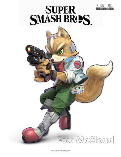 Fox McCloud- Super Smash Brothers Ultimate Coloring Page