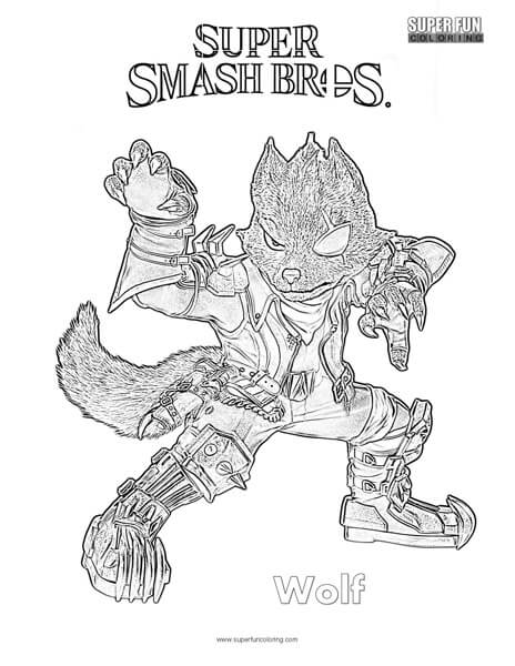 wolf super smash brothers coloring page  super fun coloring