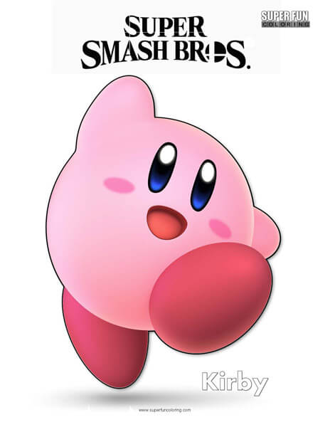 Kirby- Super Smash Bros. Ultimate Nintendo Coloring Page