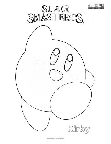 Kirby- Super Smash Brothers Coloring Page