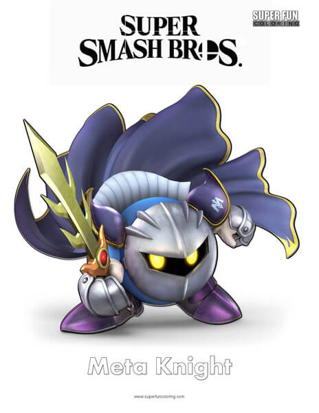 Meta Knight- Super Smash Brothers Ultimate Coloring Page