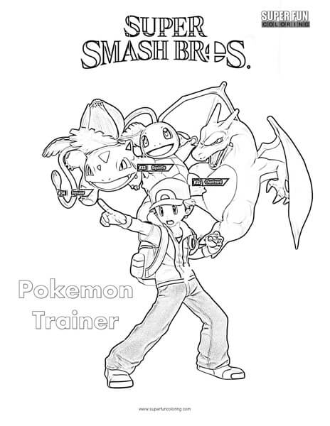 Pokemon Trainer- Super Smash Brothers Coloring Page