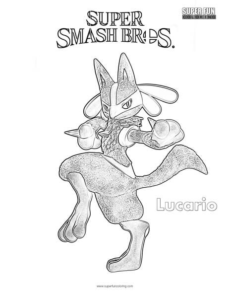 Lucario- Super Smash Brothers Coloring Page