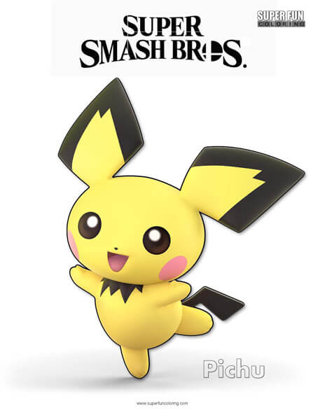 Pichu- Super Smash Brothers Ultimate Coloring Page