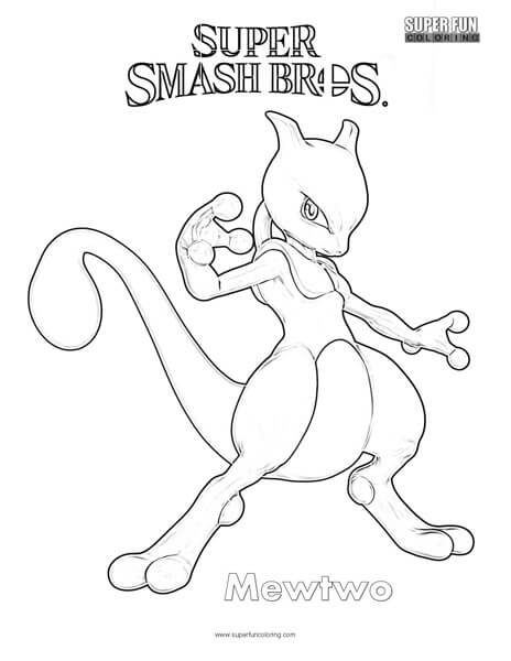Mewtwo- Super Smash Brothers Coloring Page - Super Fun ...