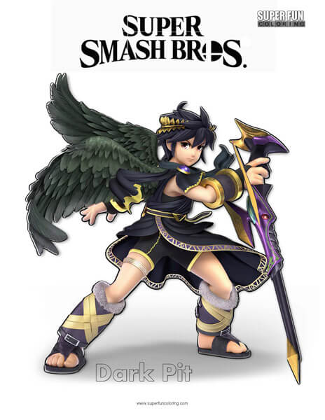 Dark Pit- Super Smash Brothers Ultimate Coloring Page