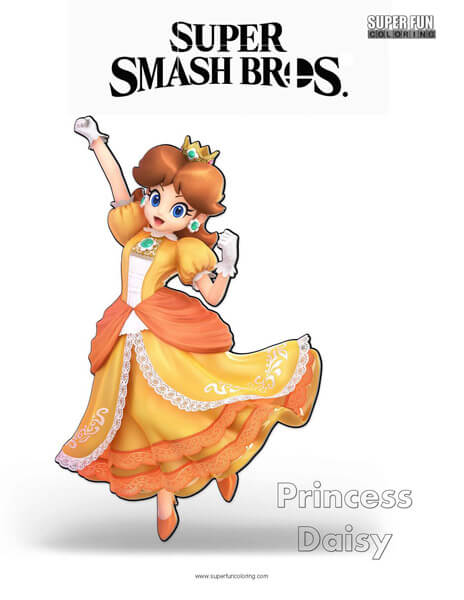 Princess Daisy- Super Smash Bros. Ultimate Nintendo Coloring Page