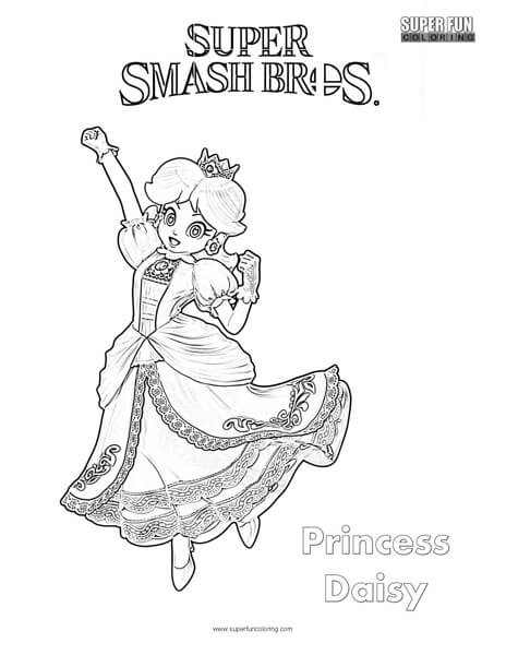 Princess Daisy- Super Smash Brothers Ultimate Coloring Page