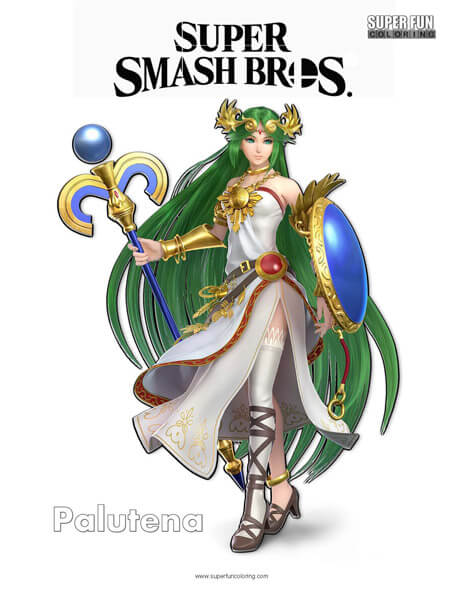 Palutena- Super Smash Brothers Ultimate Coloring Page