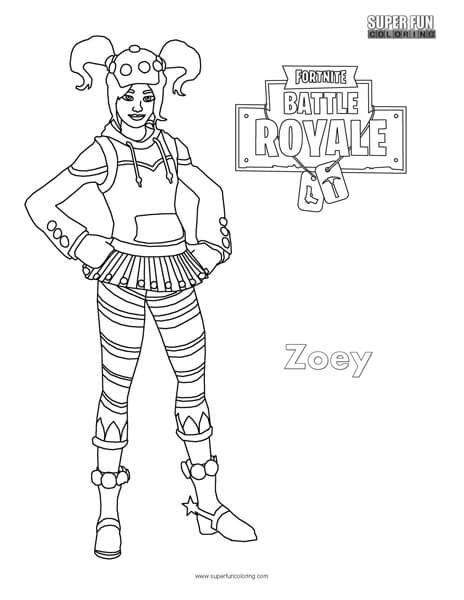 Zoey Fortnite Coloring Page