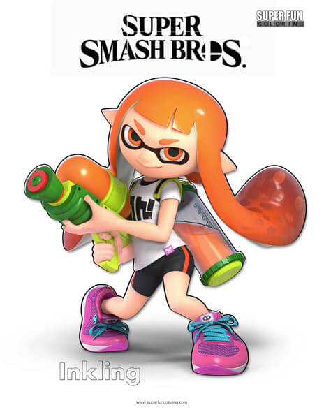 Inkling- Super Smash Brothers Ultimate Coloring Page