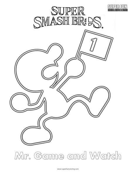 Mr. Game and Watch- Super Smash Brothers Coloring Page