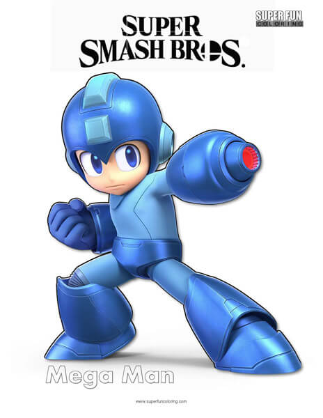 Mega Man- Super Smash Brothers Ultimate Coloring Page