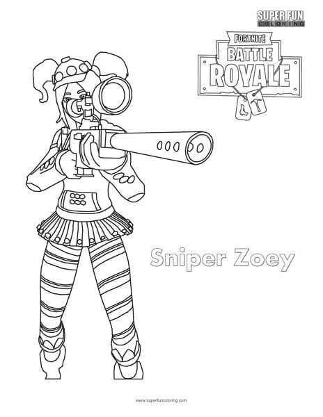 Zoey Sniper Fortnite Coloring Page