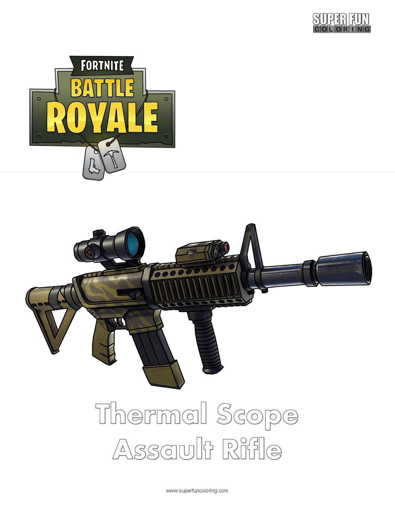 Thermal Scope Assault Rifle Fortnite Coloring Page