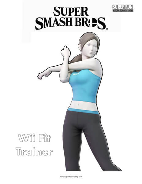 Wii Fit Trainer- Super Smash Brothers Ultimate Coloring Page