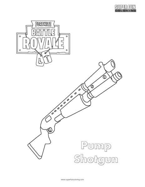 Shotgun  Fortnite Coloring Page