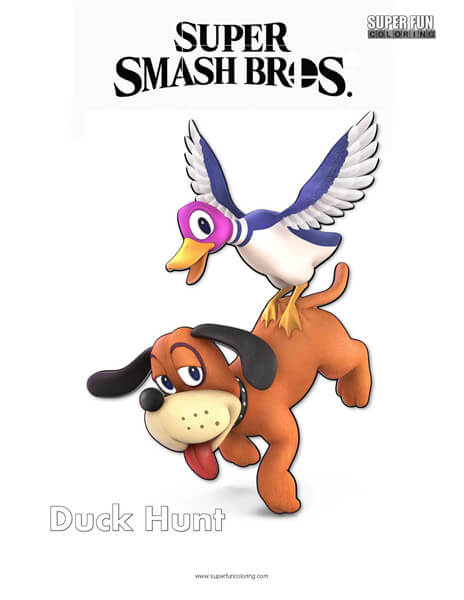 Duck Hunt- Super Smash Bros. Ultimate Nintendo Coloring Page