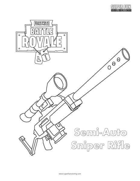 Semi-Auto Sniper Fortnite Coloring Page
