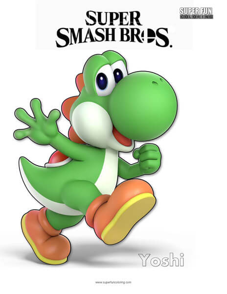Yoshi- Super Smash Brothers Ultimate Coloring Page