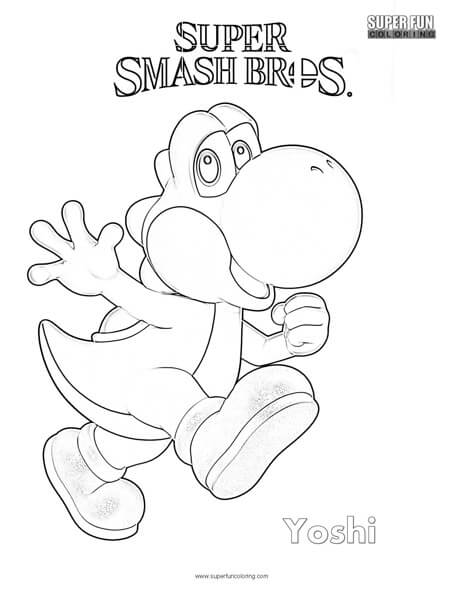 Yoshi- Super Smash Brothers Coloring Page