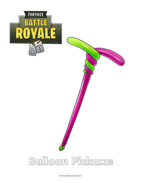 Fortnite Balloon Pickaxe Coloring Page