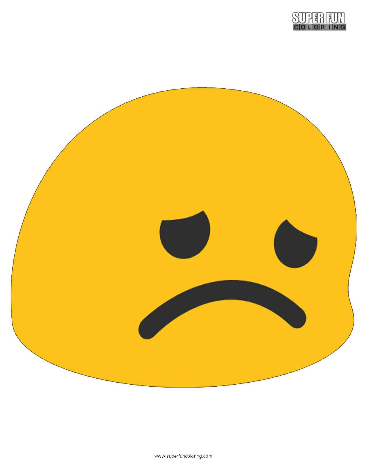Google Disappointed Emoji Coloring Page