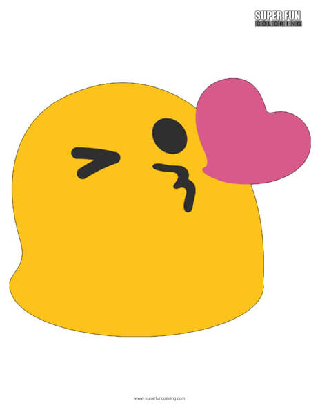 Google Kiss Emoji Coloring Page