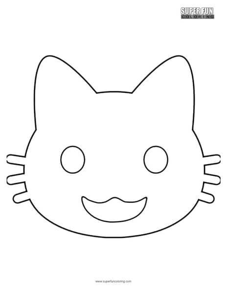 Google Smiling Cat Emoji Coloring Page Super Fun Coloring