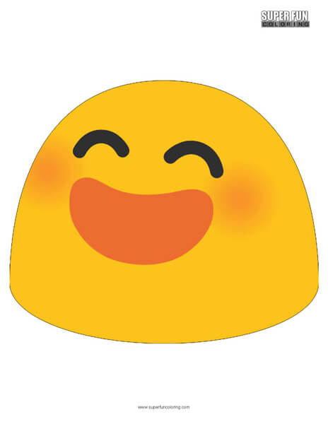 Google Smiling Face Emoji Coloring Page