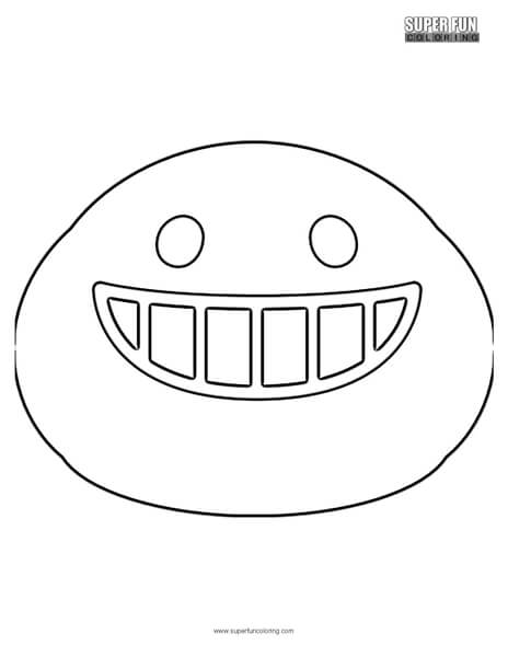 Google Smiling Teeth Emoji Coloring Page
