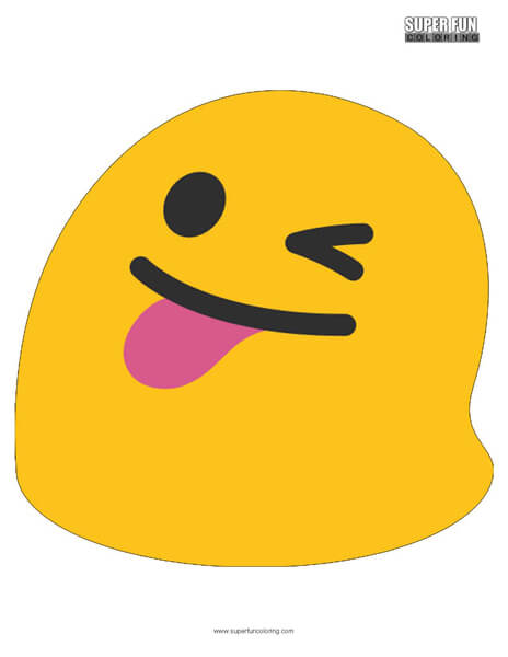 Google Tongue Sticking Out Emoji Coloring Page