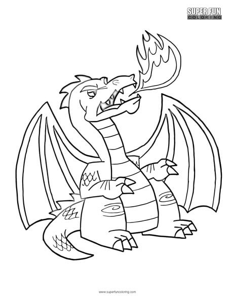 Green Dragon Coloring Page