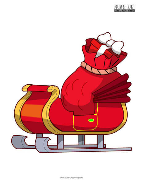 Santa's Sleigh Coloring Page Free