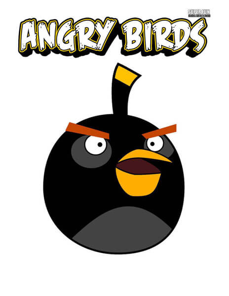 Black Bird Angry Birds Coloring Page