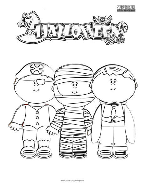 Halloween Costumes Coloring Page