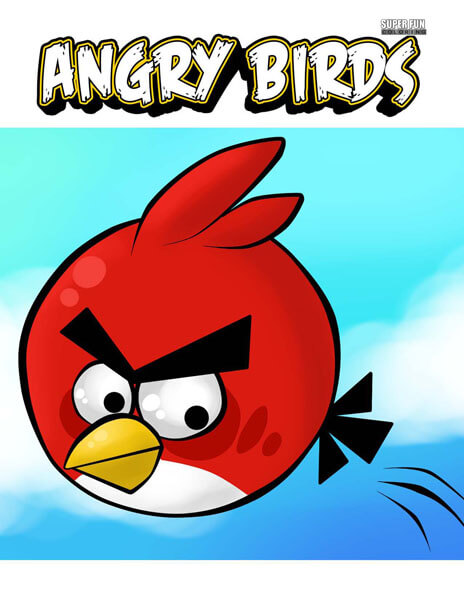 Red Bird Angry Birds Free Coloring Page