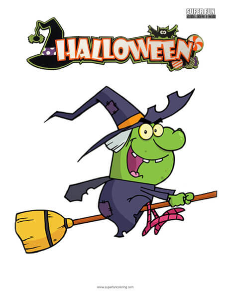 Halloween Witch Coloring Page Free