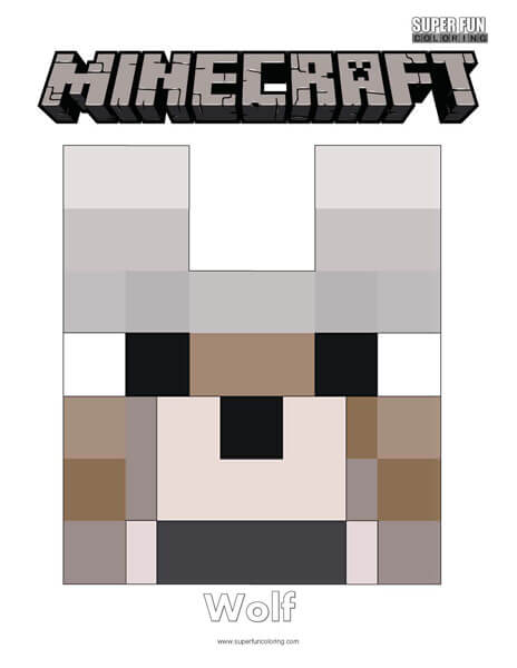 Wolf Face Minecraft Coloring